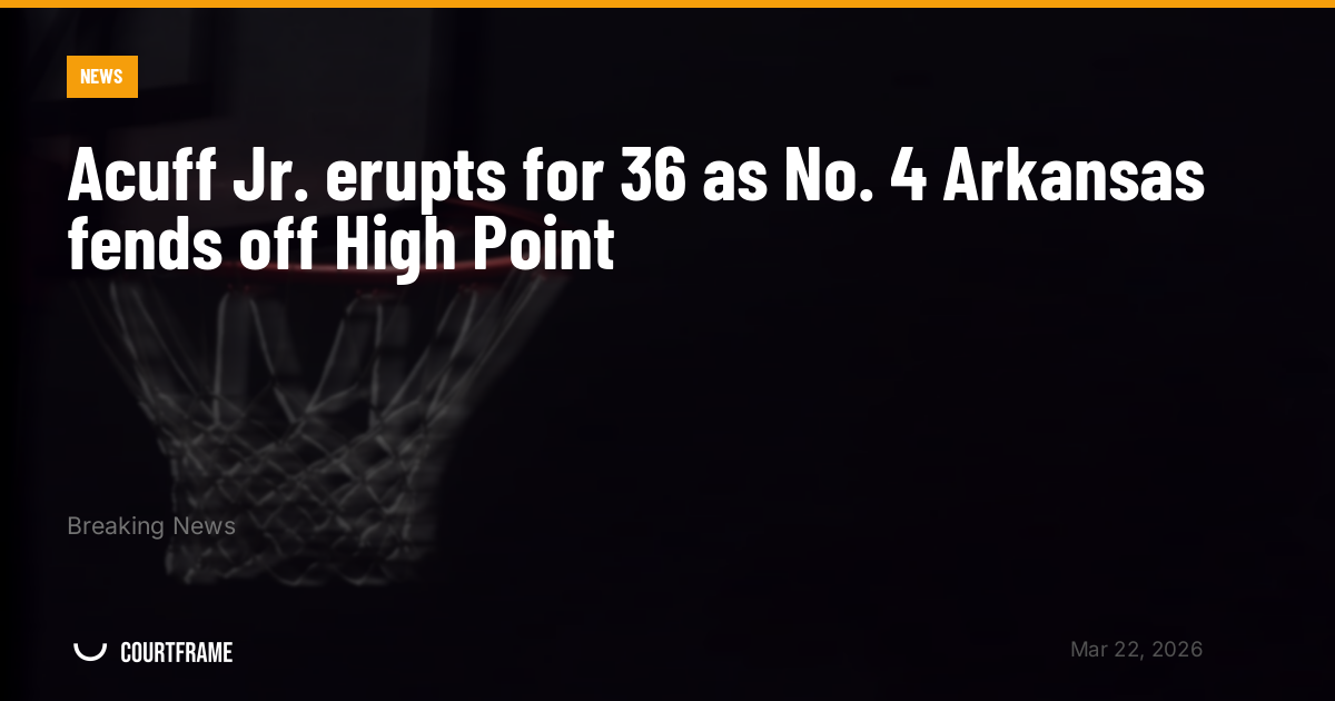 Acuff Jr. erupts for 36 as No. 4 Arkansas fends off High Point