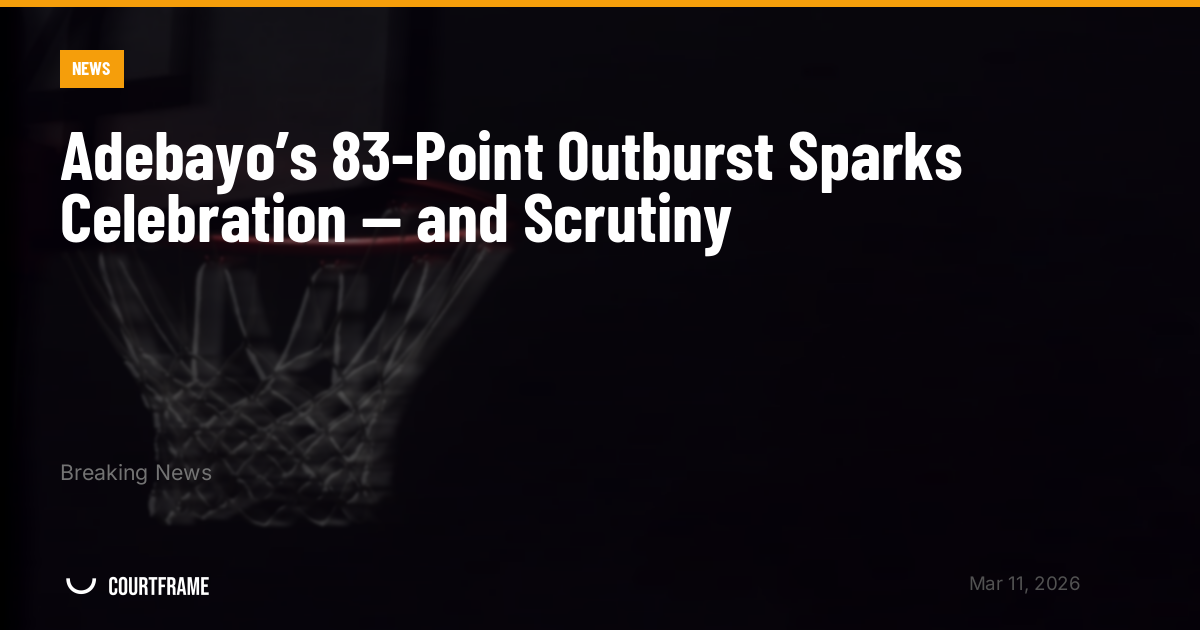 Adebayo’s 83-Point Outburst Sparks Celebration — and Scrutiny