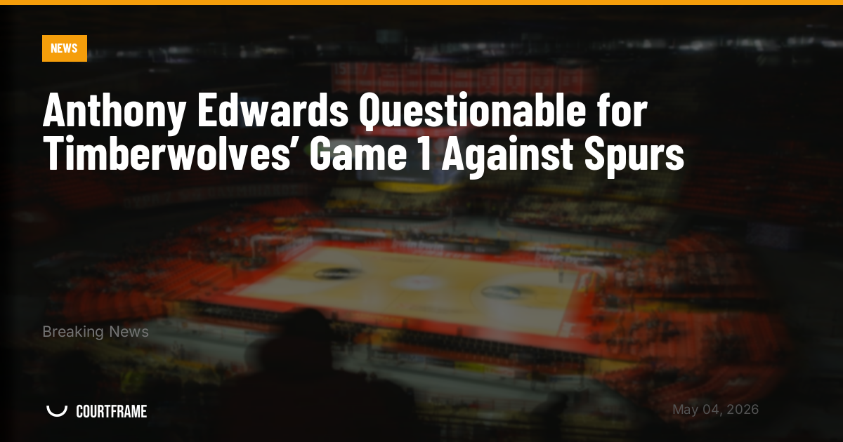 Anthony Edwards Questionable for Timberwolves’ Game 1 Against Spurs