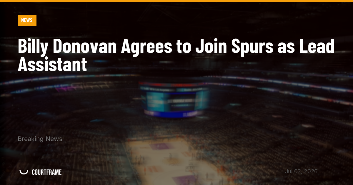 Billy Donovan Agrees to Join Spurs as Lead Assistant