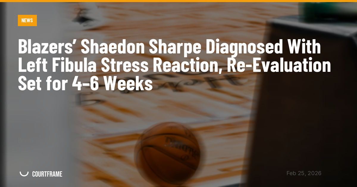Blazers’ Shaedon Sharpe Diagnosed With Left Fibula Stress Reaction, Re-Evaluation Set for 4–6 Weeks