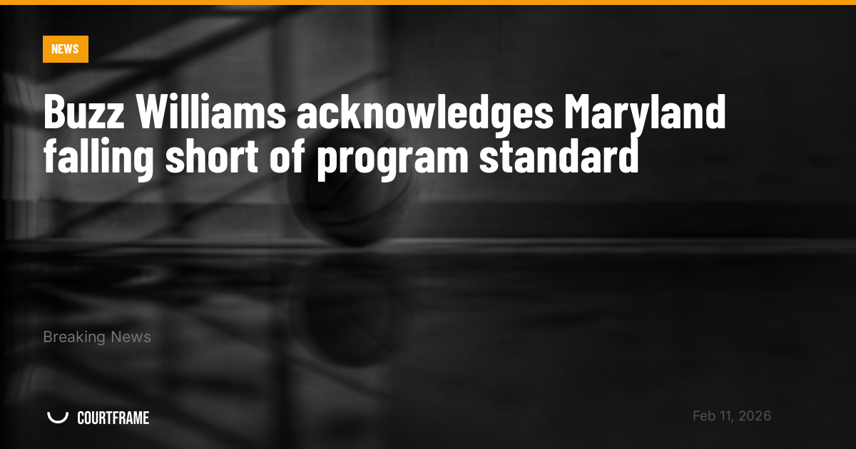 Buzz Williams acknowledges Maryland falling short of program standard