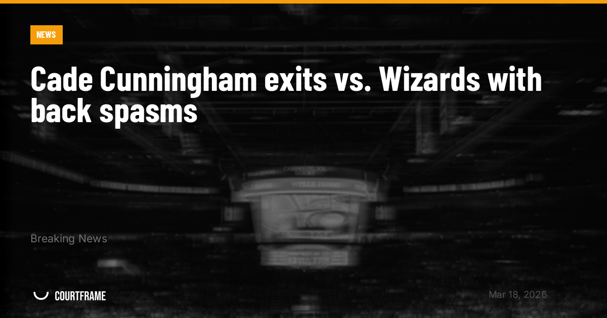 Cade Cunningham exits vs. Wizards with back spasms