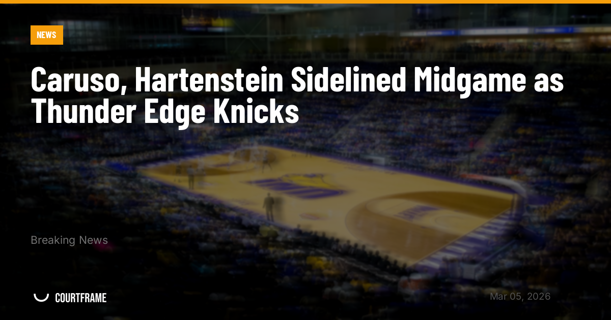 Caruso, Hartenstein Sidelined Midgame as Thunder Edge Knicks