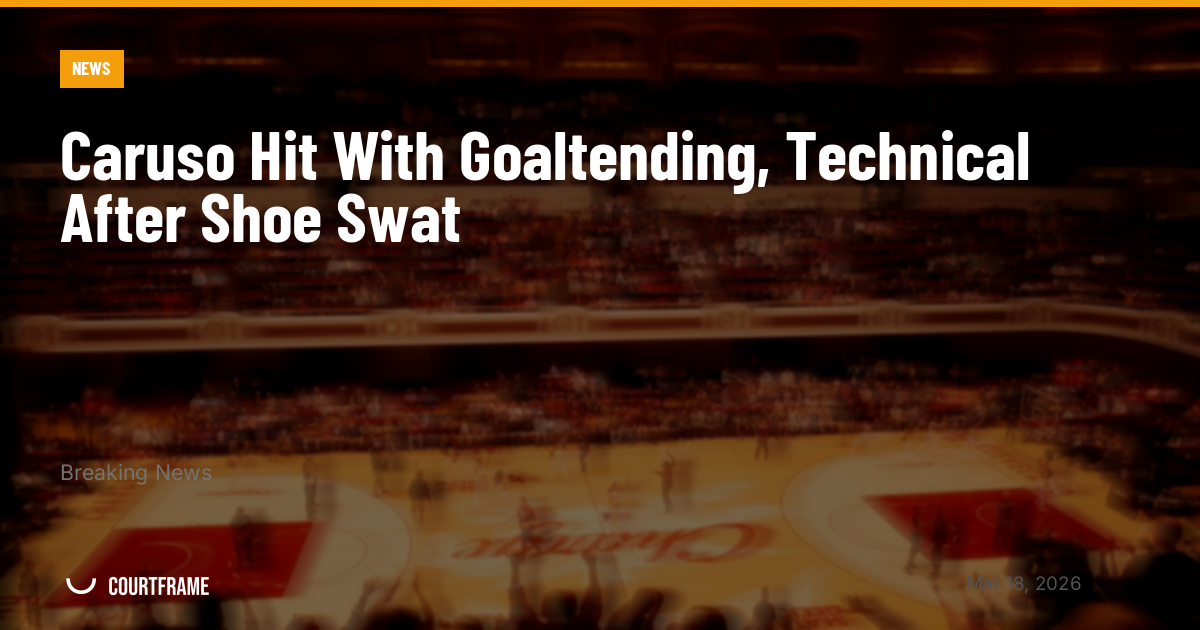 Caruso Hit With Goaltending, Technical After Shoe Swat
