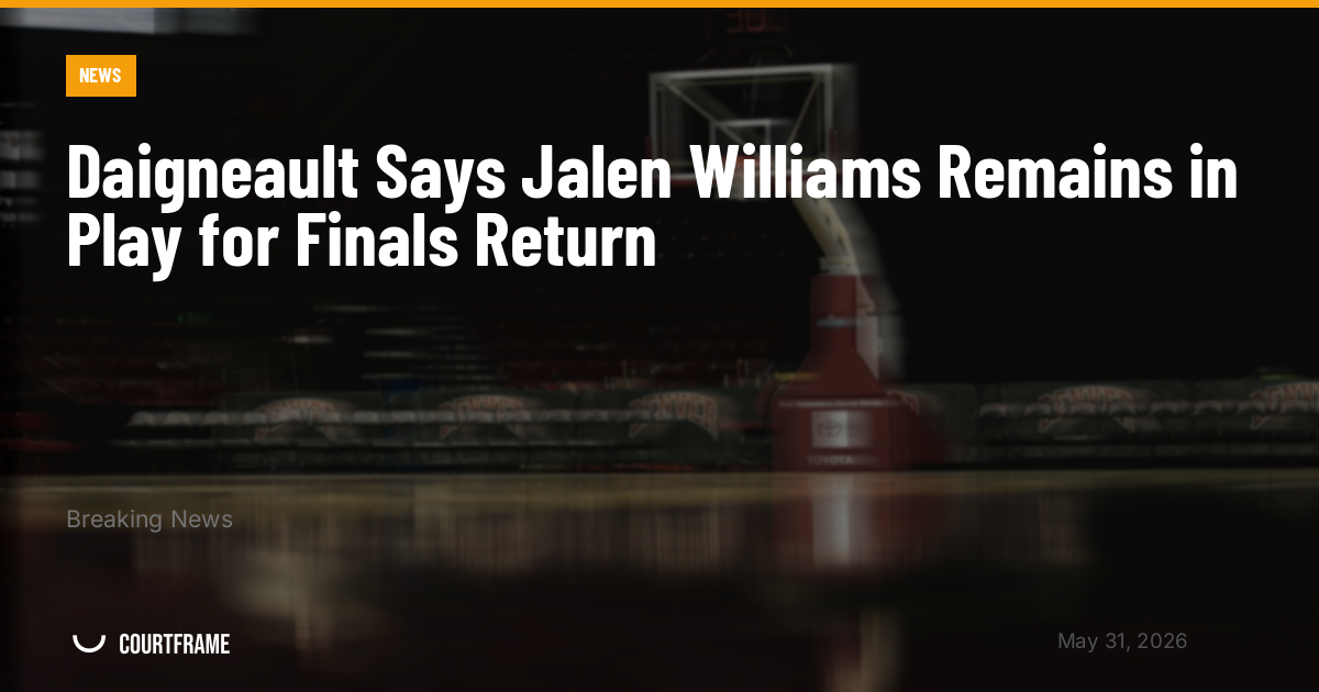 Daigneault Says Jalen Williams Remains in Play for Finals Return