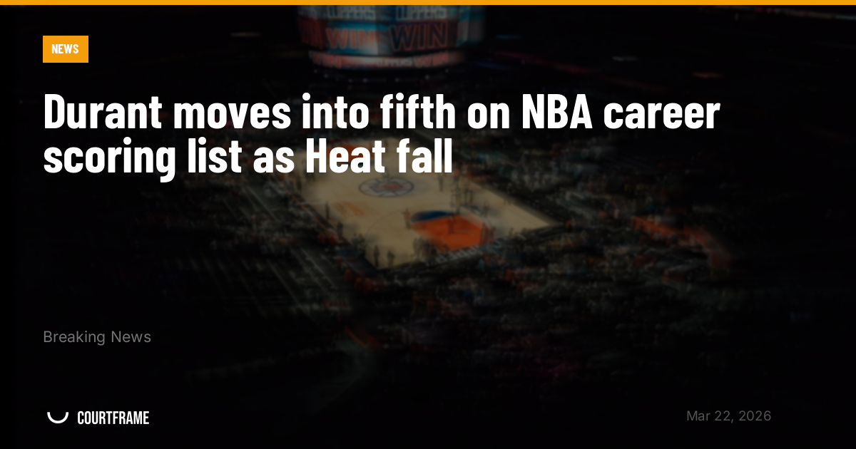 Durant moves into fifth on NBA career scoring list as Heat fall