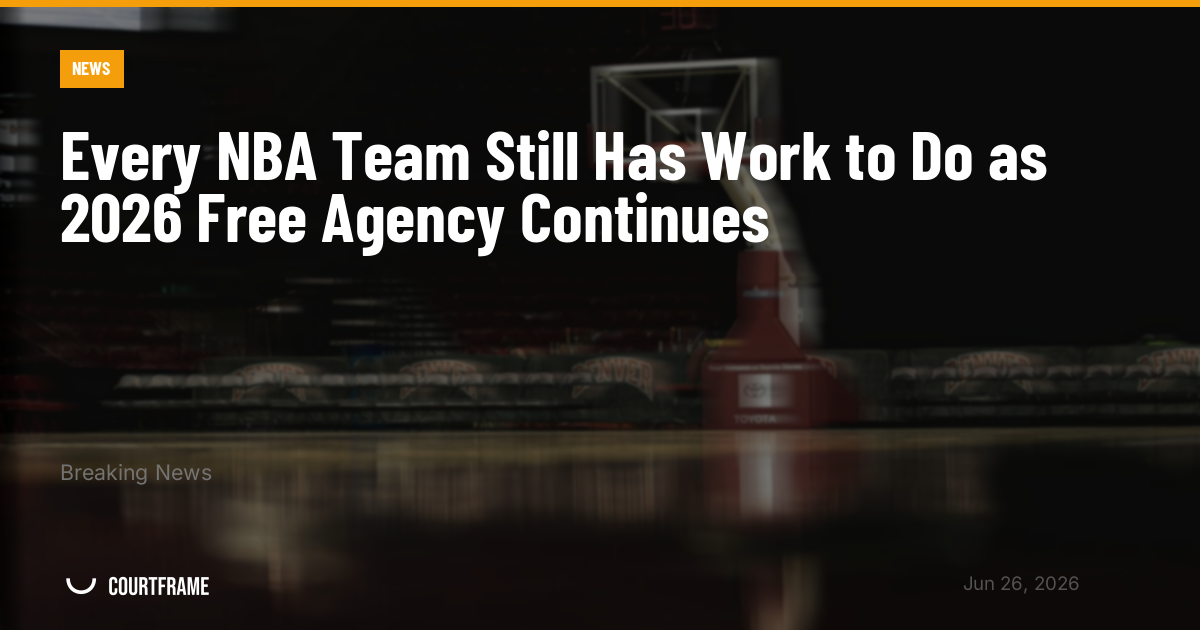 Every NBA Team Still Has Work to Do as 2026 Free Agency Continues