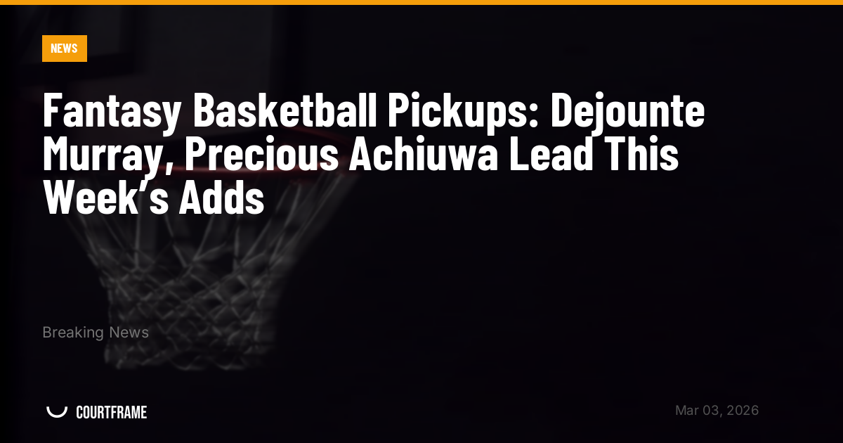Fantasy Basketball Pickups: Dejounte Murray, Precious Achiuwa Lead This Week’s Adds