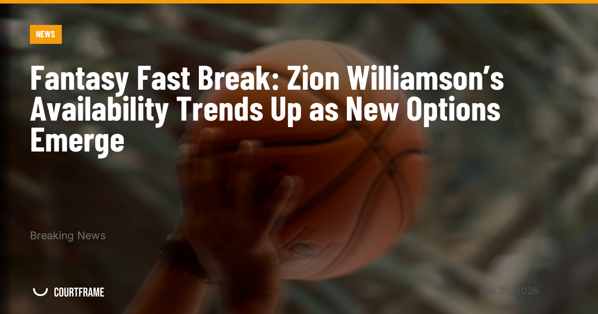 Fantasy Fast Break: Zion Williamson’s Availability Trends Up as New Options Emerge