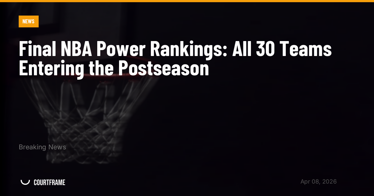 Final NBA Power Rankings: All 30 Teams Entering the Postseason