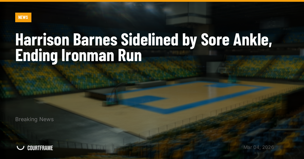 Harrison Barnes Sidelined by Sore Ankle, Ending Ironman Run