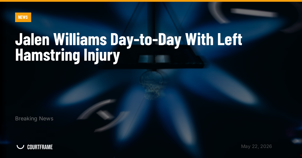 Jalen Williams Day-to-Day With Left Hamstring Injury