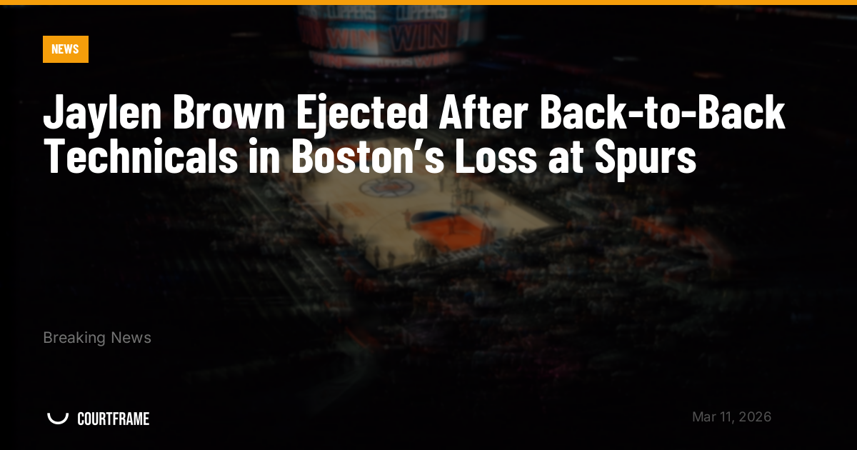 Jaylen Brown Ejected After Back-to-Back Technicals in Boston’s Loss at Spurs