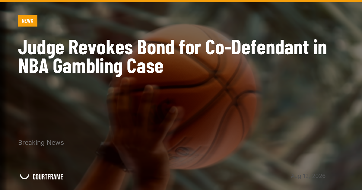Judge Revokes Bond for Co-Defendant in NBA Gambling Case