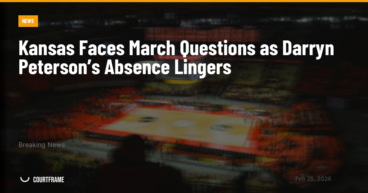 Kansas Faces March Questions as Darryn Peterson’s Absence Lingers