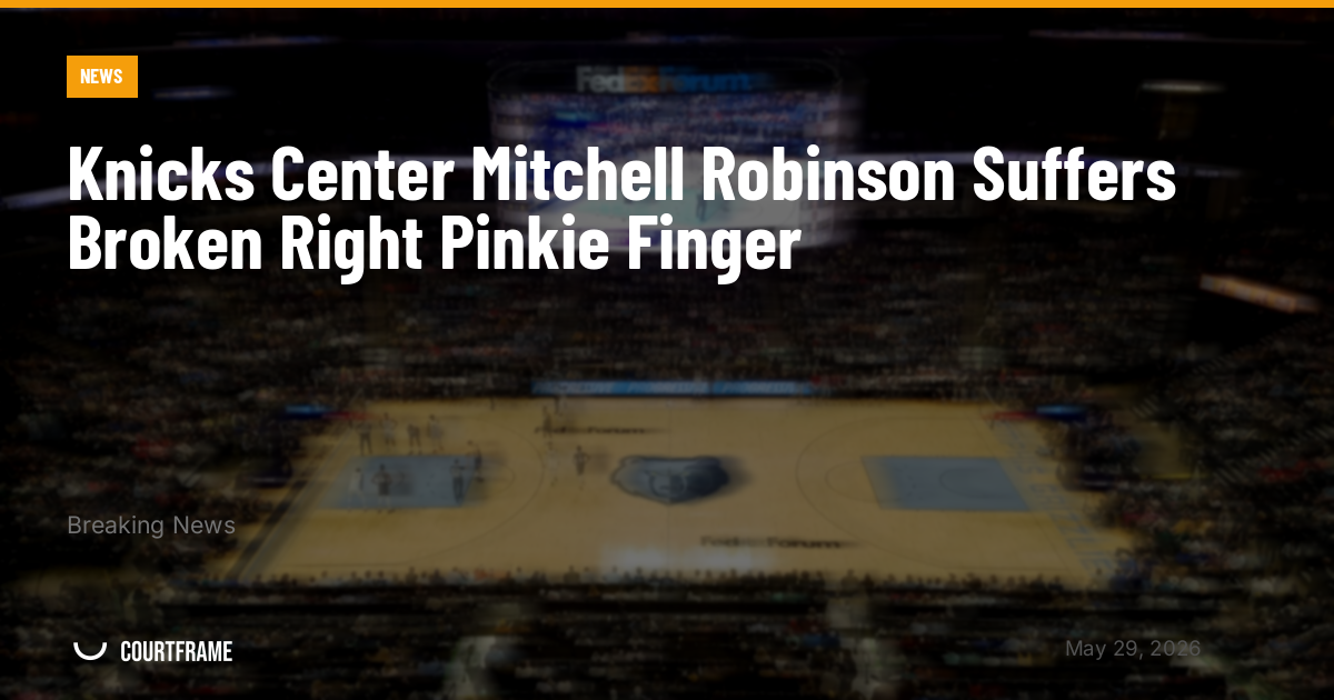 Knicks Center Mitchell Robinson Suffers Broken Right Pinkie Finger