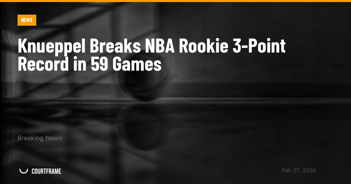 Knueppel Breaks NBA Rookie 3-Point Record in 59 Games