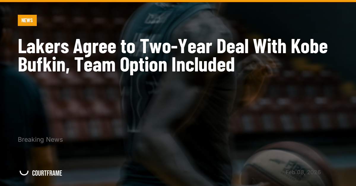 Lakers Agree to Two-Year Deal With Kobe Bufkin, Team Option Included