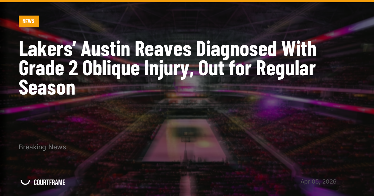 Lakers’ Austin Reaves Diagnosed With Grade 2 Oblique Injury, Out for Regular Season