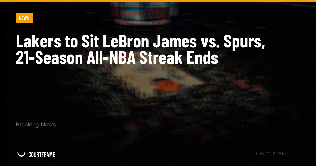 Lakers to Sit LeBron James vs. Spurs, 21-Season All-NBA Streak Ends