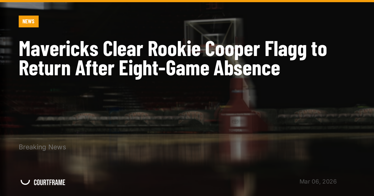 Mavericks Clear Rookie Cooper Flagg to Return After Eight-Game Absence