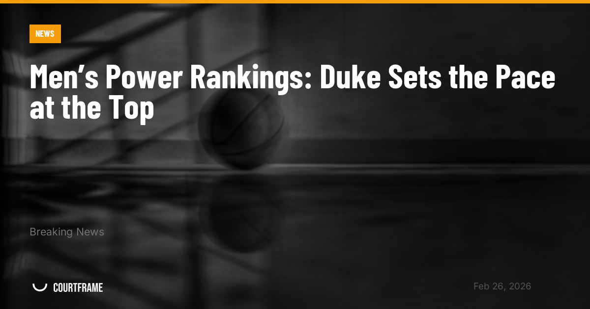 Men’s Power Rankings: Duke Sets the Pace at the Top