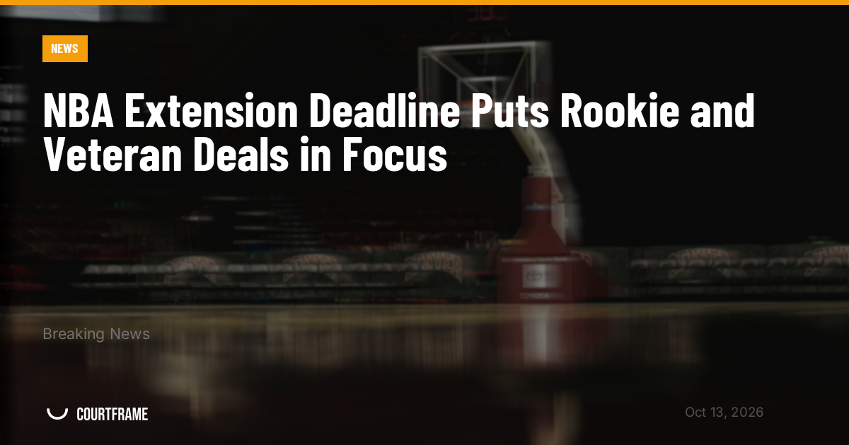 NBA Extension Deadline Puts Rookie and Veteran Deals in Focus
