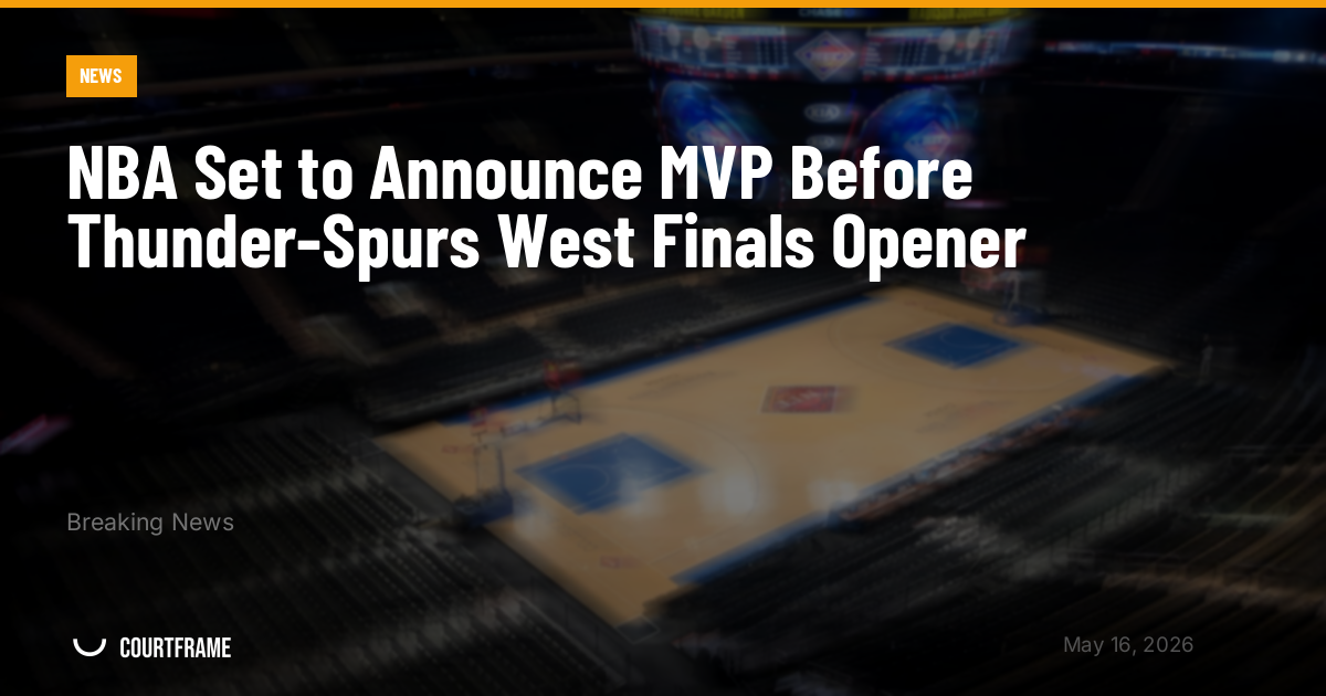 NBA Set to Announce MVP Before Thunder-Spurs West Finals Opener