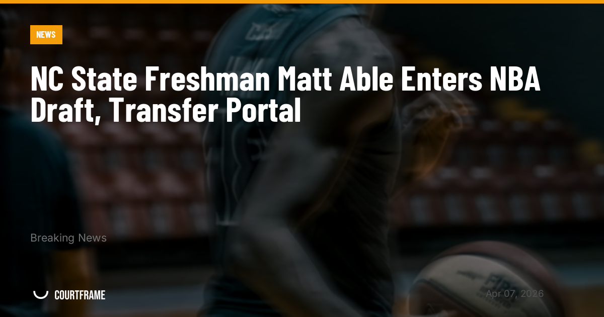 NC State Freshman Matt Able Enters NBA Draft, Transfer Portal
