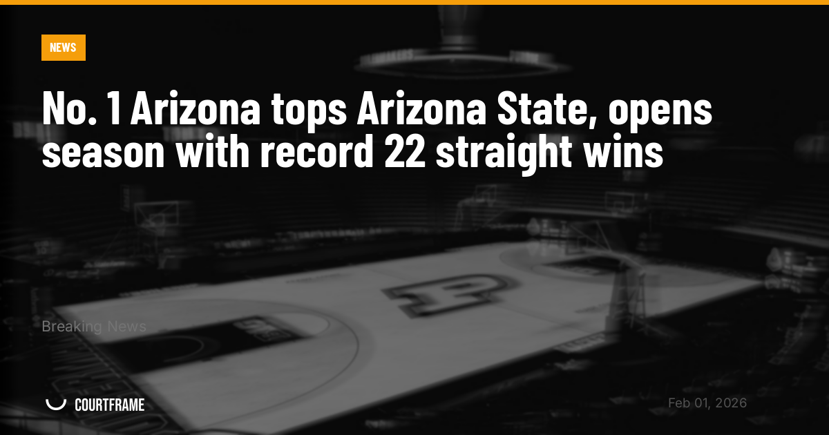No. 1 Arizona tops Arizona State, opens season with record 22 straight wins