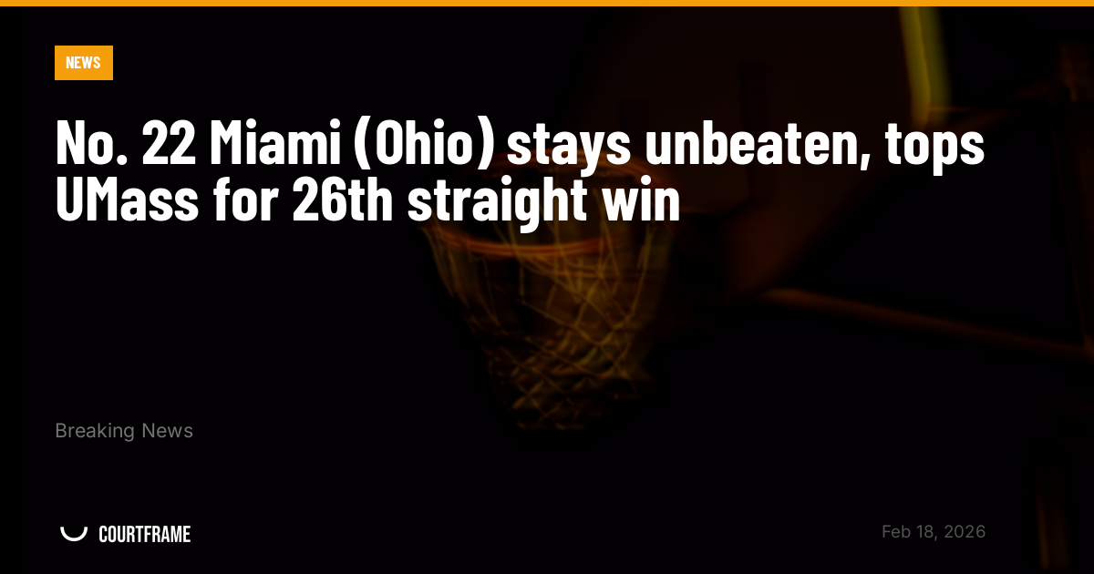 No. 22 Miami (Ohio) stays unbeaten, tops UMass for 26th straight win