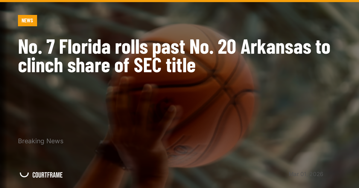 No. 7 Florida rolls past No. 20 Arkansas to clinch share of SEC title