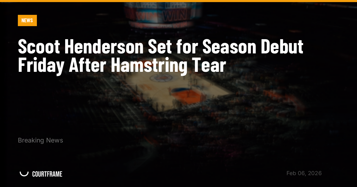 Scoot Henderson Set for Season Debut Friday After Hamstring Tear