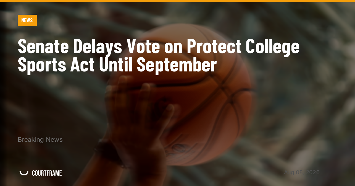 Senate Delays Vote on Protect College Sports Act Until September