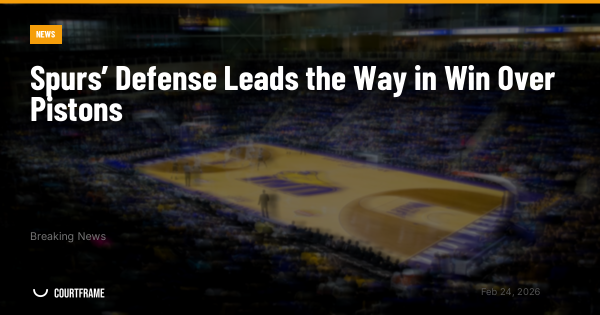 Spurs’ Defense Leads the Way in Win Over Pistons