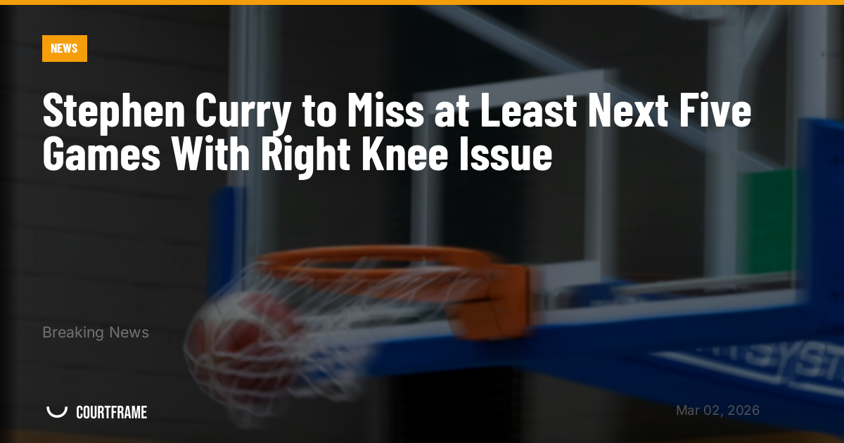Stephen Curry to Miss at Least Next Five Games With Right Knee Issue