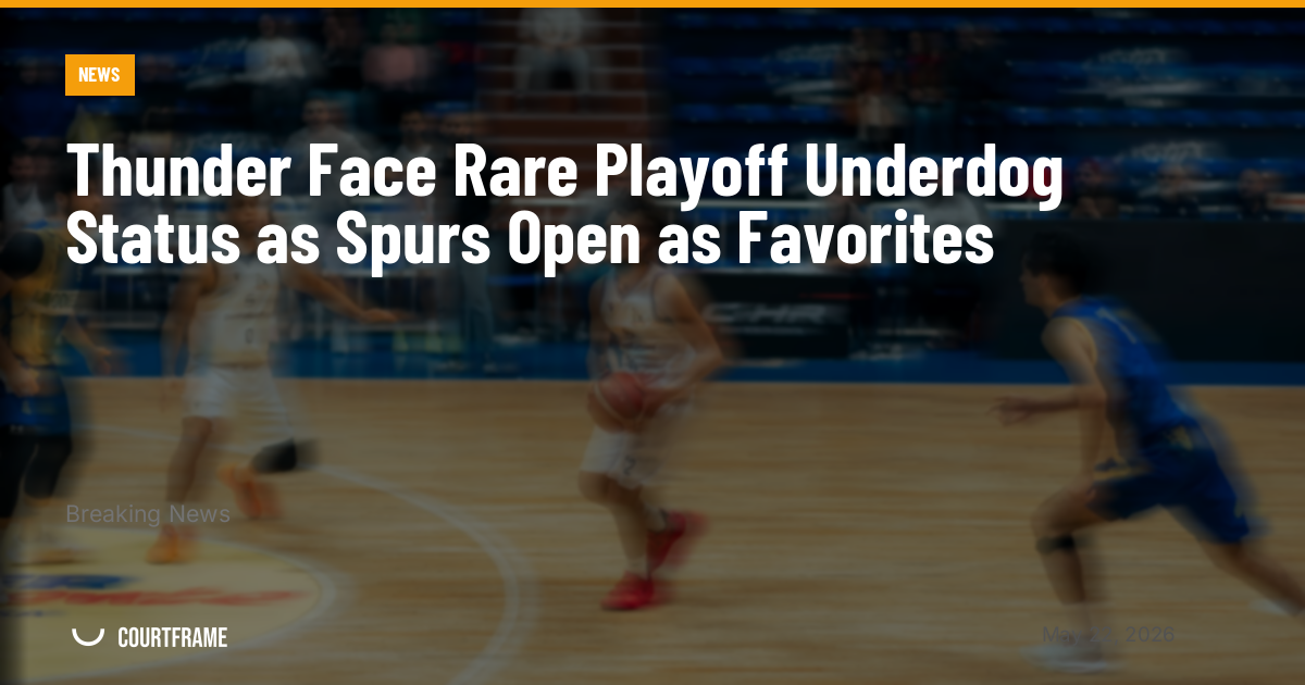 Thunder Face Rare Playoff Underdog Status as Spurs Open as Favorites