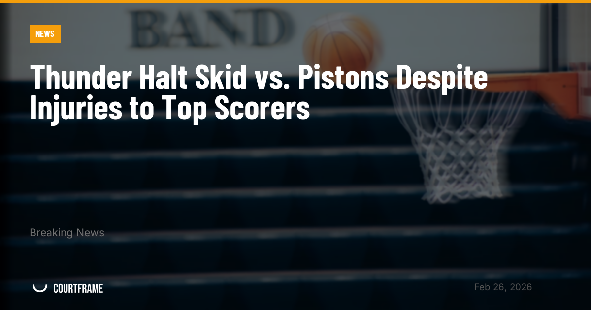 Thunder Halt Skid vs. Pistons Despite Injuries to Top Scorers