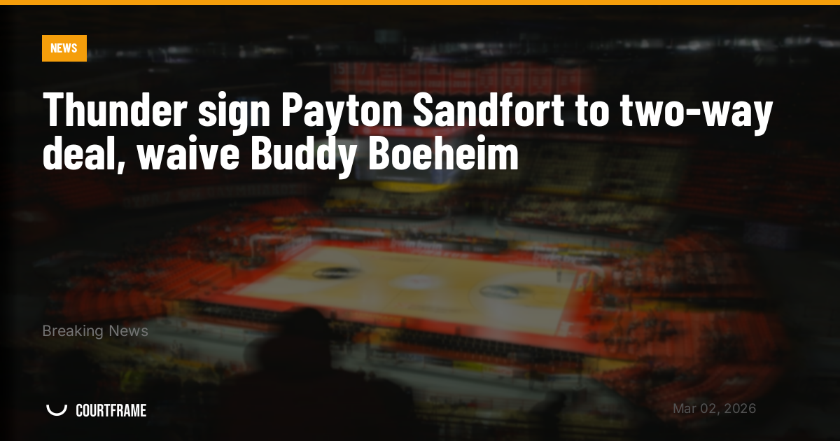 Thunder sign Payton Sandfort to two-way deal, waive Buddy Boeheim