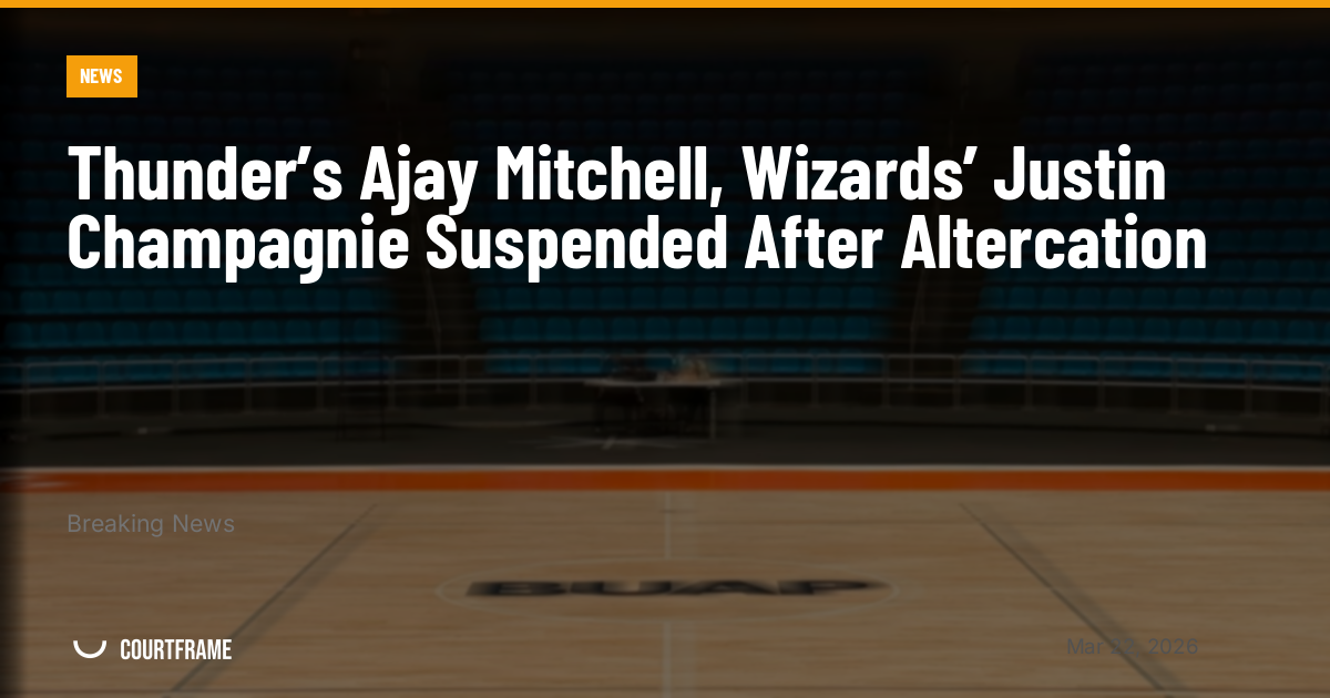 Thunder’s Ajay Mitchell, Wizards’ Justin Champagnie Suspended After Altercation