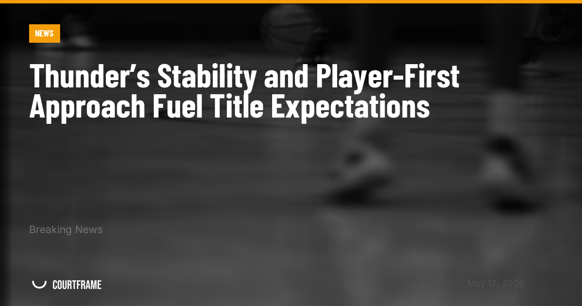 Thunder’s Stability and Player-First Approach Fuel Title Expectations