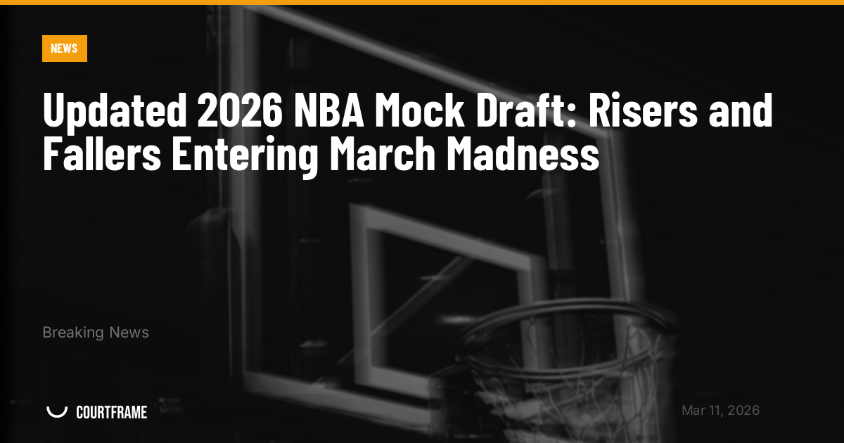 Updated 2026 NBA Mock Draft: Risers and Fallers Entering March Madness