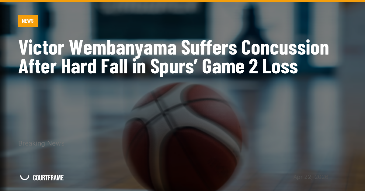 Victor Wembanyama Suffers Concussion After Hard Fall in Spurs’ Game 2 Loss